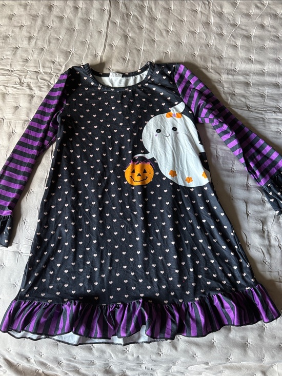 Other - Girls' Black & Purple Ghost Print Long Sleeve Nightgown